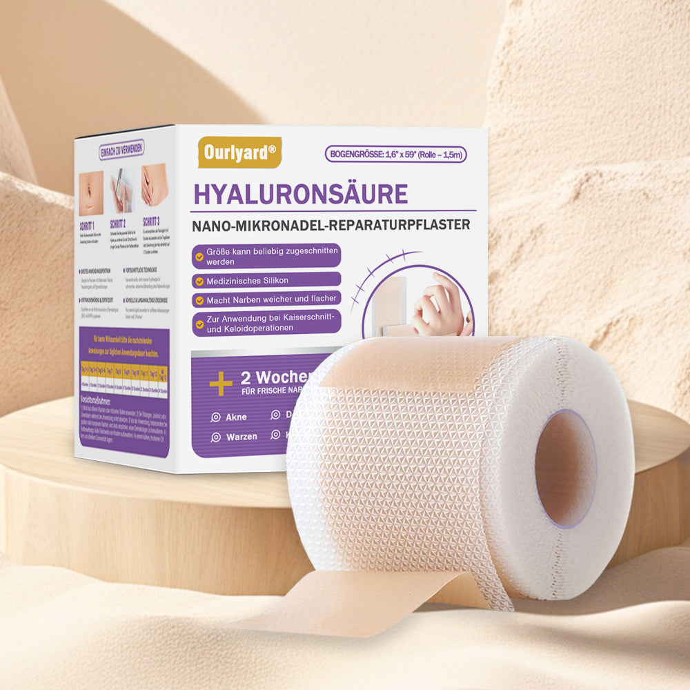 ✅Offizieller Shop |Ourlyard® Hyaluronsäure-Nano-Mikronadel-Reparaturpflaster✴️(Behandlung von alten und neuen Narben, Reduktion von Operationsnarben, Dehnungsstreifen, Keloiden, Akne, Verbrennungen, Warzen, Hautverletzungen und Krampfadern.)