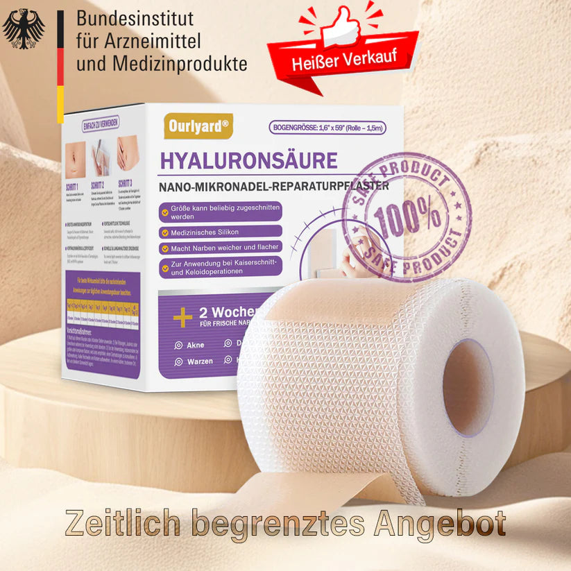 ✅Offizieller Shop |Ourlyard® Hyaluronsäure-Nano-Mikronadel-Reparaturpflaster🦅☑️(Behandlung von alten und neuen Narben, Reduktion von Operationsnarben, Dehnungsstreifen, Keloiden, Akne, Verbrennungen, Warzen, Hautverletzungen und Krampfadern.)
