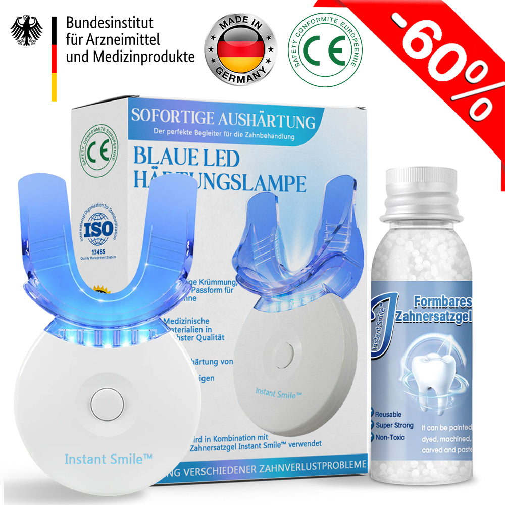 ✅Offizieller Shop | Instant Smile™ Blaulicht-Härtungslampe und Zahnersatzmaterialien✅CE-Kennzeichnung erhalten(Zur Reparatur von fehlenden Zähnen, gebrochenen Zähnen und Zahnlücken)🏥🏥